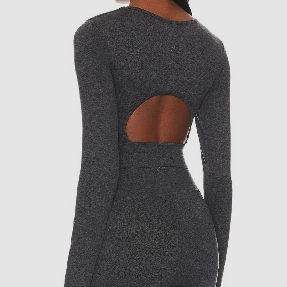 Varley Always Warm Sloane Crop Top NWT large grey women workout